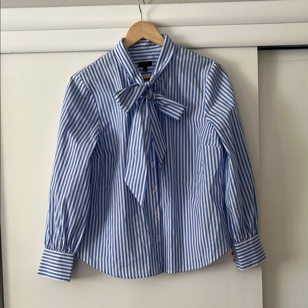 Talbots Blue and White Striped Top
